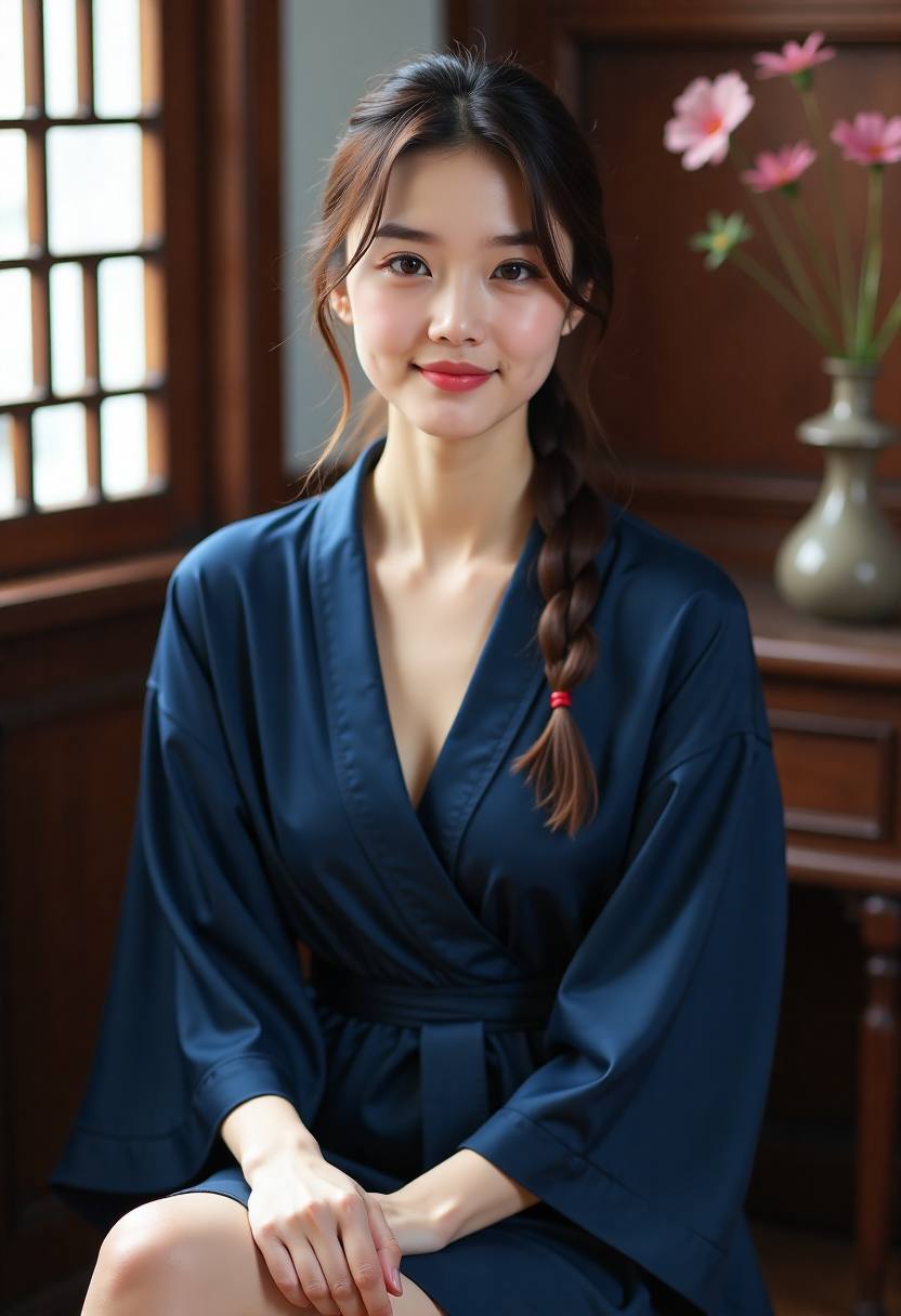 母亲端出热腾腾的家常饭
